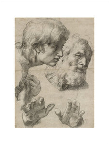 Studies of the Heads of two Apostles and their Hands