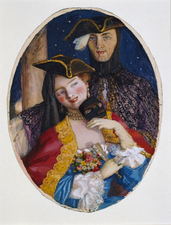 Couple dressed for a Venetian Carnival