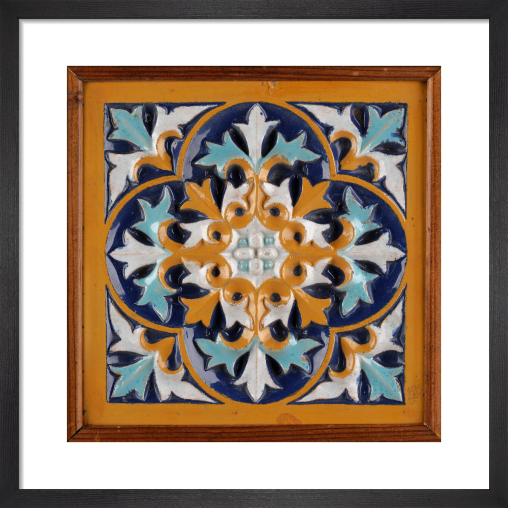 Tile, relief moulded with gothic foliate design, 1851 – Ashmolean Prints