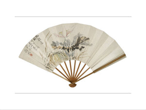 Fan with lotus flower