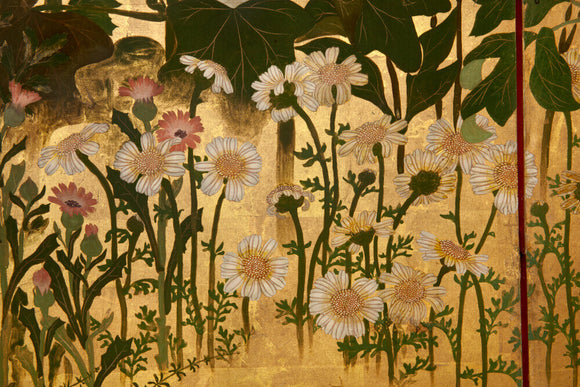 Screen with spring and summer flowers