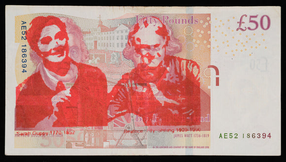 Altered bank note, £50