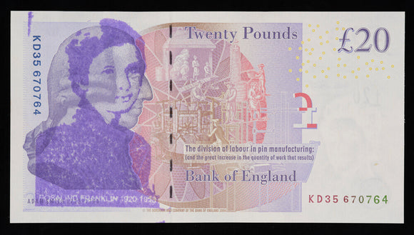 Altered bank note, £20