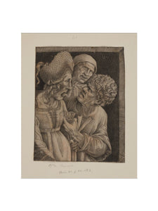 A caricature of a woman and two men