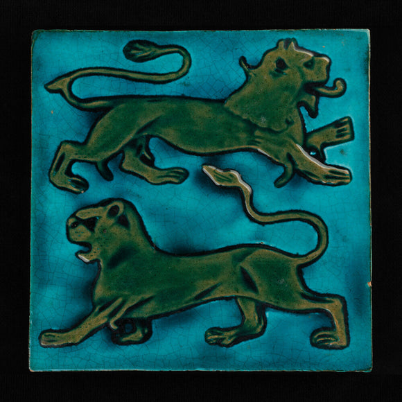 Tile with Heraldic Lions, c.1888-1907