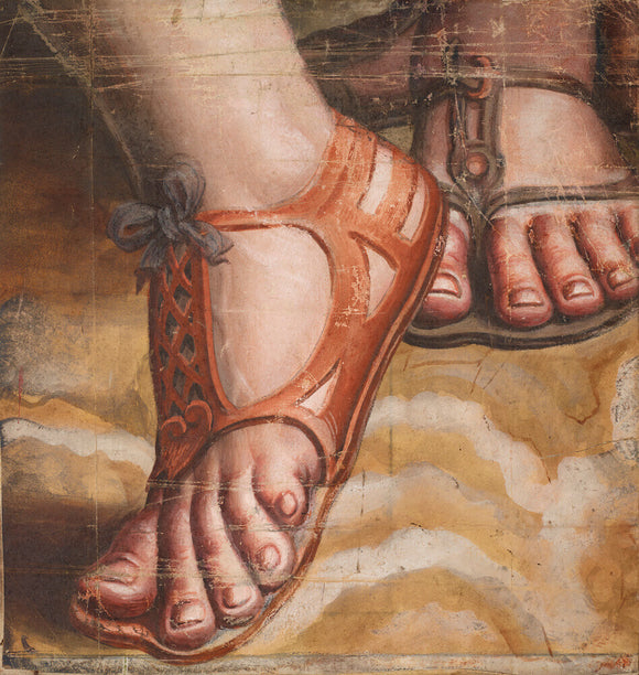 Two Feet (both right) belonging to the two Women on the extreme left in the Presentation in the Temple Tapestry