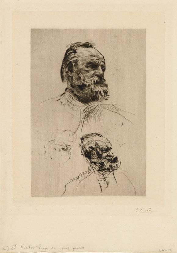 Victor Hugo in three-quarter view