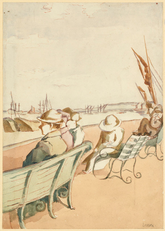 People seated on a Promenade