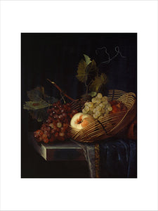 Still Life of a Peach and Grapes