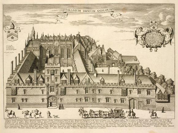 Collegium Omnium Animarum (College of All Souls), from 'Oxonia illustrata' (1675)