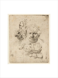 Sheets of studies with the Head of the Artist, a beggar Man, Woman and Child