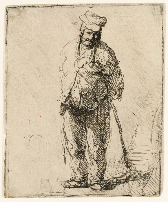 Ragged Peasant with his Hands behind Him, holding a Stick