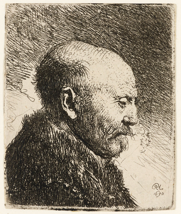 Bald headed Man in profile right; the Artist's Father (possibly)