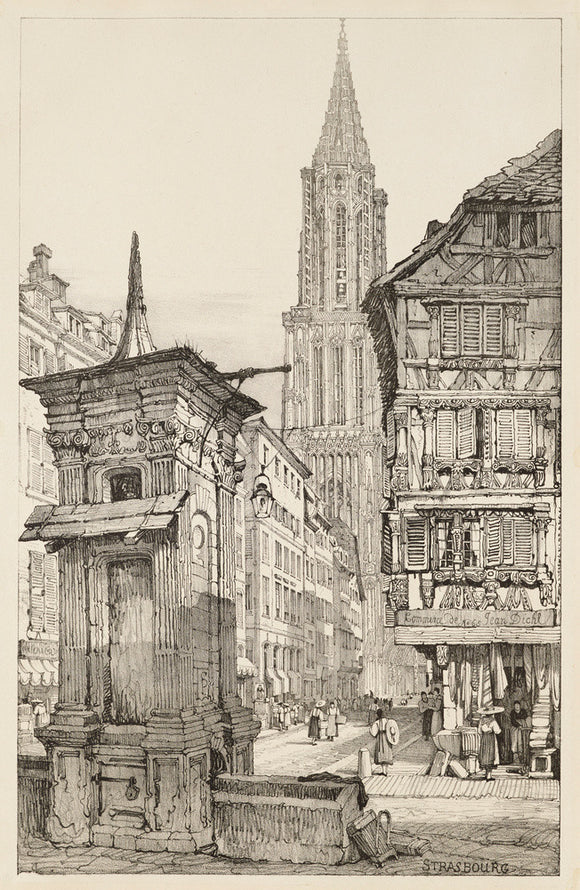 The Rue Mercière and west Front of Strasbourg Cathedral