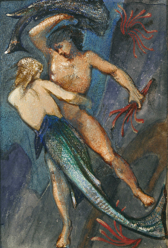 A Male Figure struggling with a Mermaid