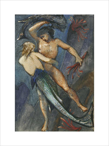 A Male Figure struggling with a Mermaid
