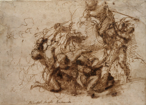 A Battle Scene (?study for the Battle of Cascina)
