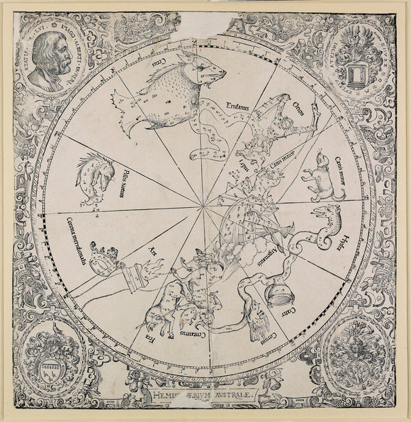 The celestial chart of the southern hemisphere