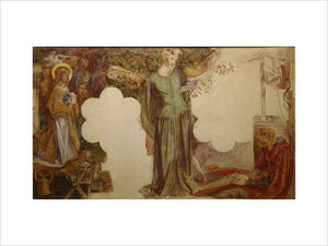 Sir Lancelot's Vision of the Sanc Grael: Study for the Fresco painting in the Oxford Student Union
