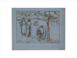 Compositional Study of four Female Peasants working in an Orchard