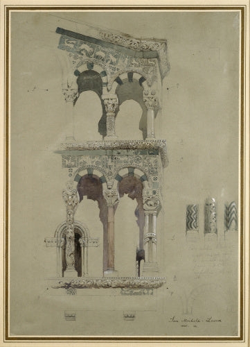 Part of the Façade of the destroyed Church of San Michele in Foro, Lucca, as it appeared in 1845