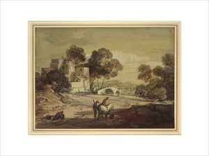Italianate Landscape with Travellers on a winding Road