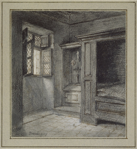 Interior of a Bedroom with a Sanctuary on the left
