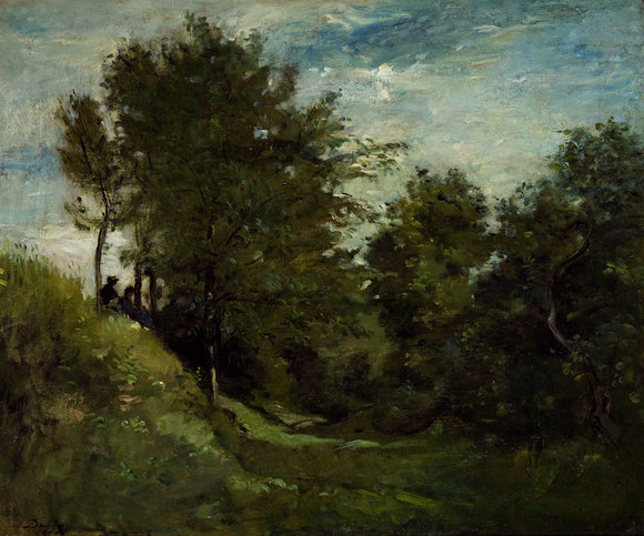 Landscape with Figures seated on a Bank