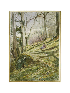 Wooded Slope with four Figures