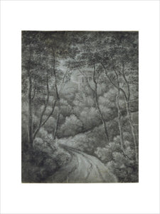 Landscape with a Path through a Forest and a classical Temple