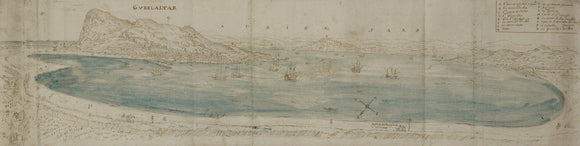 Panoramic View over the Bay of Gibraltar looking towards the Town and the African Coast beyond