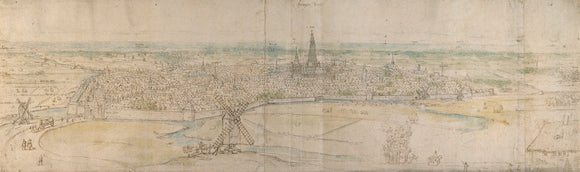 Panoramic view of 's-Hertogenbosch from an elevated point to the South-West