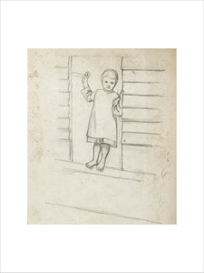 Girl in a Pinafore, standing on a Window Ledge