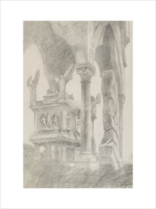 Study for General Chiaroscuro of the Sarcophagus and Canopy of the Tomb of Mastino II della Scala, Verona