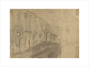 Study of London Bridge for 'London Bridge on the Night of the Marriage of the Prince and Princess of Wales'