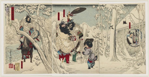 Gentoku visiting Komei in his retreat, in a snowstorm