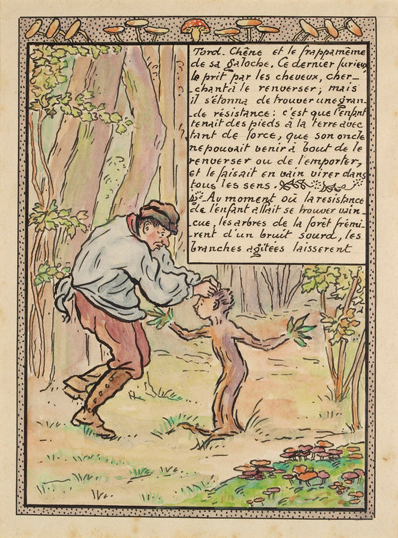 The uncle attacks the boy who becomes rooted to the ground from 'La Reine des Poissons'