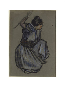 Study of a girl crouching for 'Le Lotus Rouge'