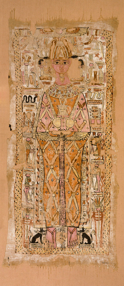 Shroud of Nespawtytawy, inscribed in hieroglyphs