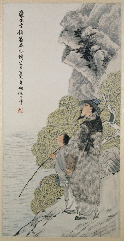 Figure of a man overlooking water