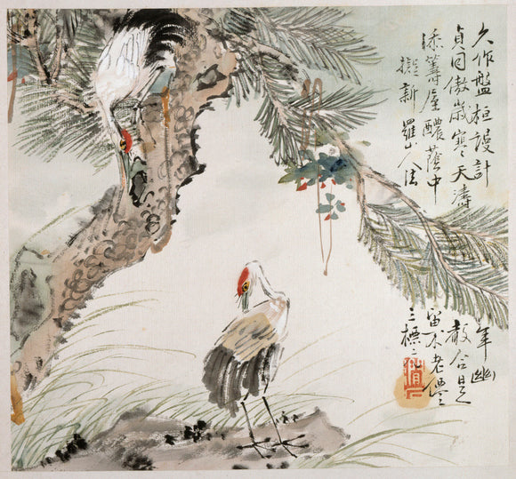 Bird painting - Cranes