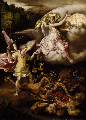 St Michael subduing Satan and weighing the Souls of the Dead