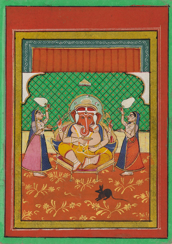 Seated Ganesa with attendants