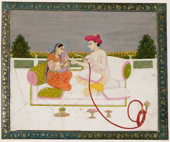 Man and woman with hookah