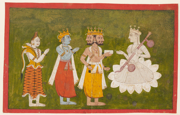 Devi revered by Brahma, Visnu and Siva