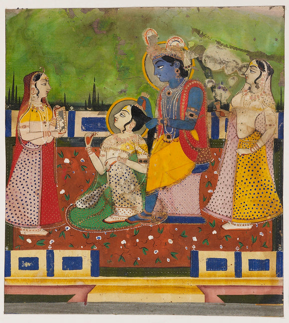 Radha and Krishna on terrace
