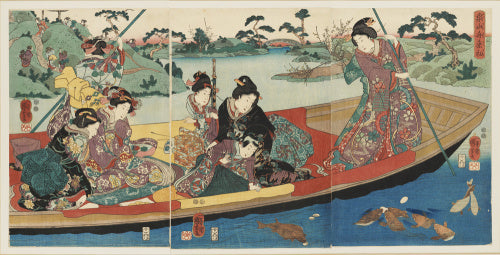 Triptych - Ladies in a boat