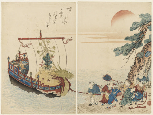 Diptych- Japanese Print (Takarabune)