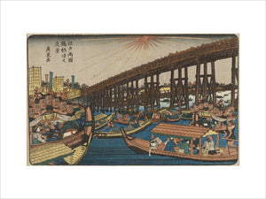 Ryogoku Bridge, boats & fireworks