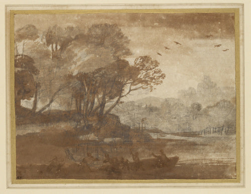 Landscape with Figures and a Donkey Disembarking from a Boat